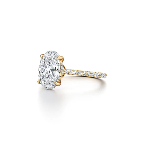 Oval Diamond Engagement Ring with Diamond Pavé