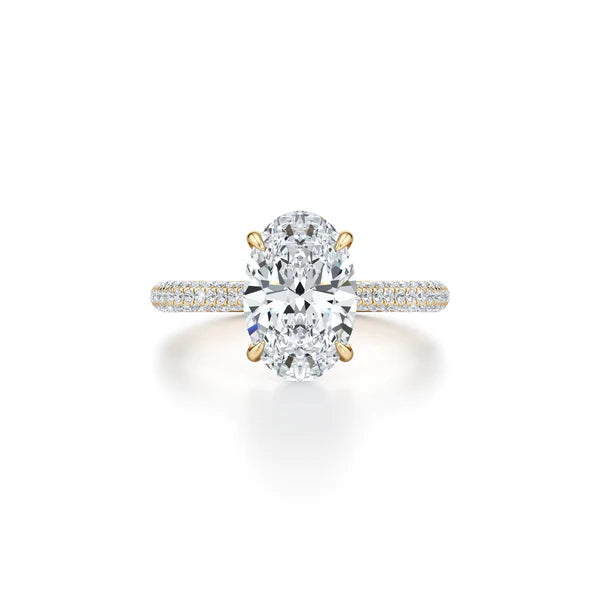 Oval Diamond Engagement Ring with Diamond Pavé