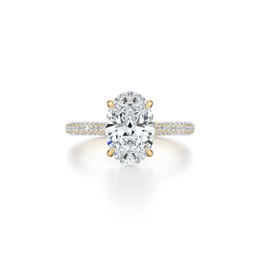 Oval Diamond Engagement Ring with Diamond Pavé