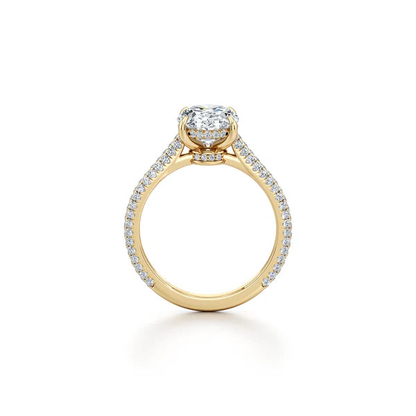 Oval Diamond Engagement Ring with Diamond Pavé