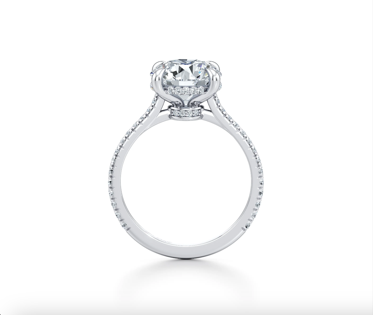 Pear Cut Diamond Engagement Ring with Diamond Pavé